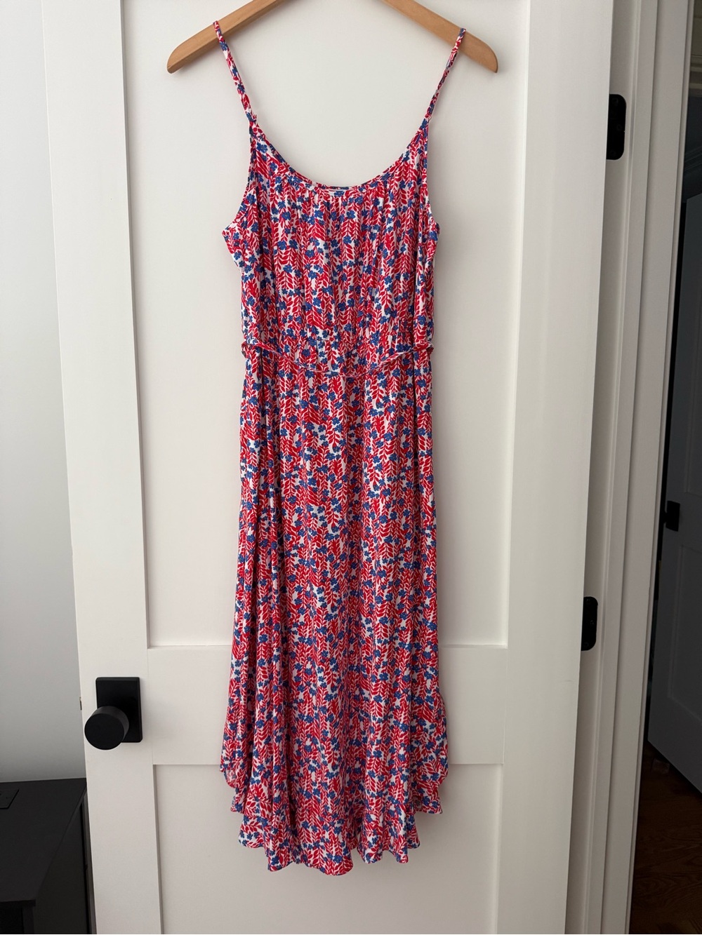 J. Crew Red Floral Midi Dress